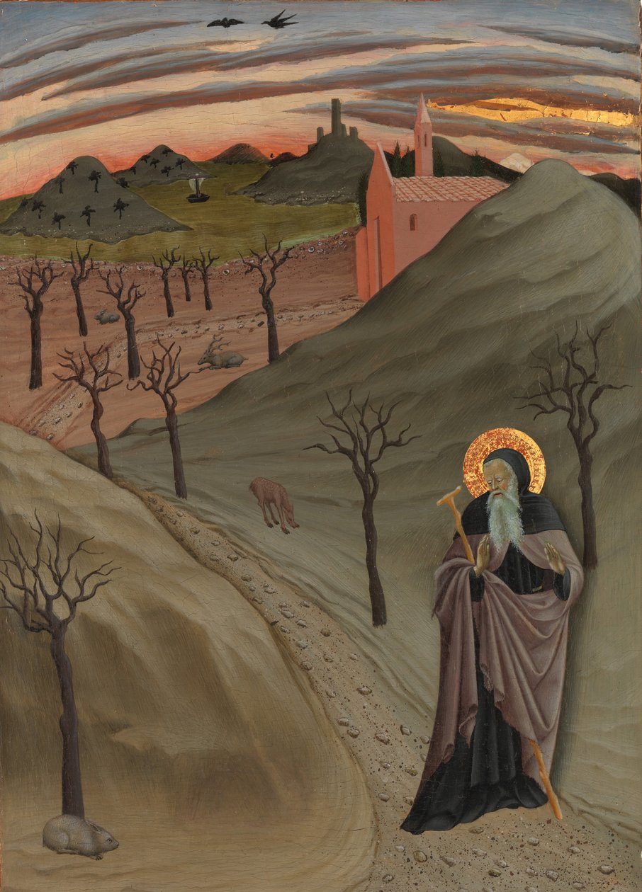 Saint Anthony the Abbed in the Wilderness, ca. 1435. af Master of the Osservanza