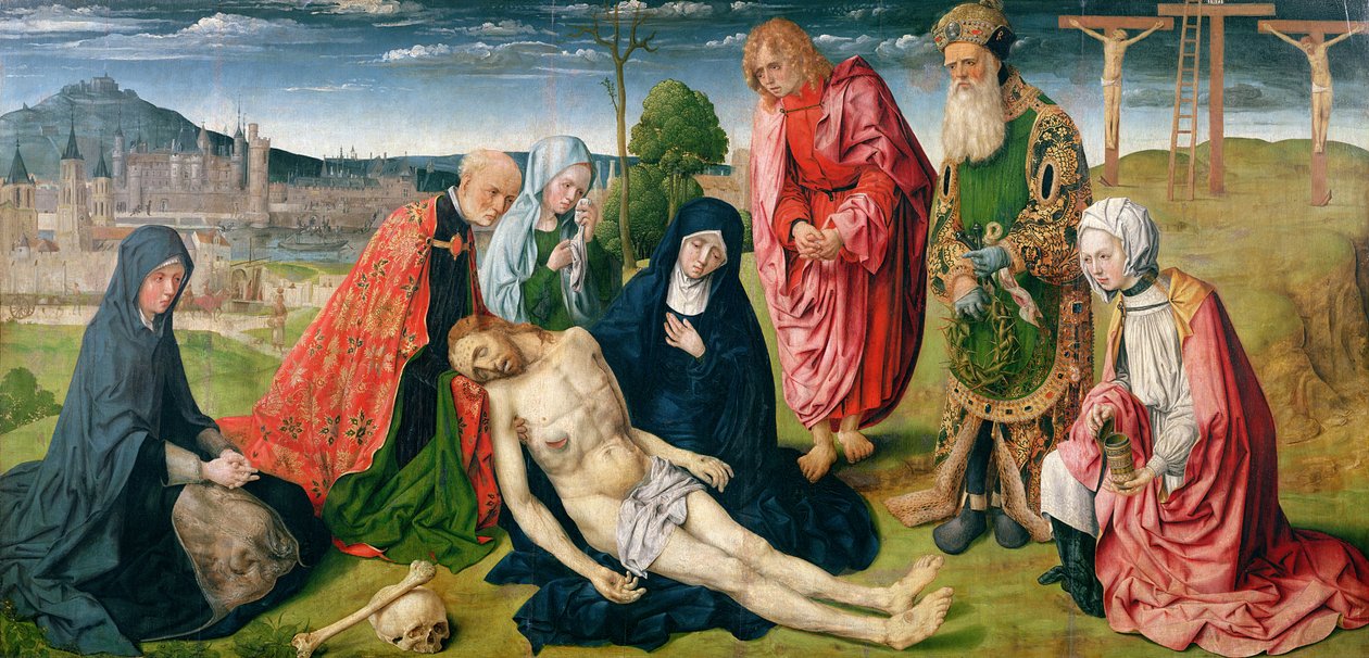 Pieta af Saint-Germain-des-Pres (tempera på panel) af Master of the Pieta of Saint Germain