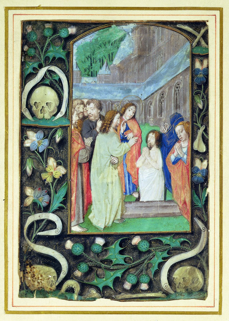 The Raising of Lazarus, fra en timebog af Master of the Prayerbook