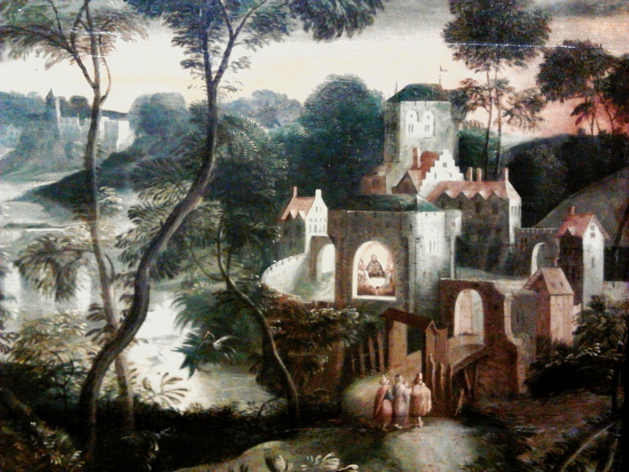 Kristus med disciple på vej til Emmaus


 (detalje). af Master of the Prodigal Son
