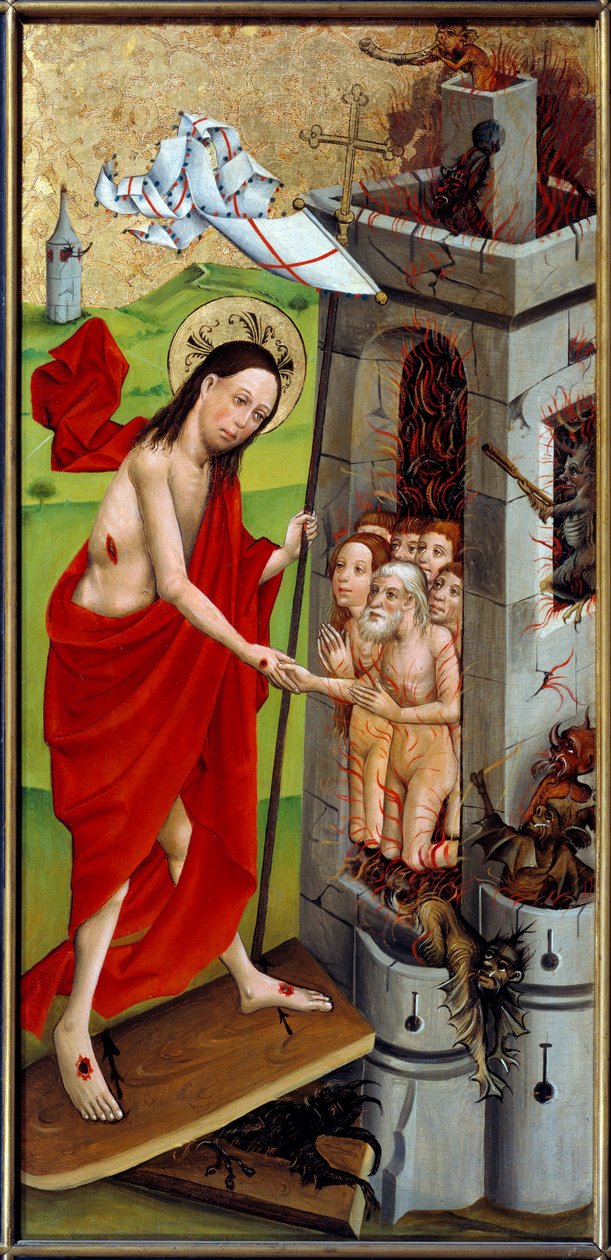 Kristus med limbo Maleri på træ af Mesteren af den øvre Rhin (1400-tallet) 1460 Lyon, Musee des Beaux Arts af Master of the Rhine