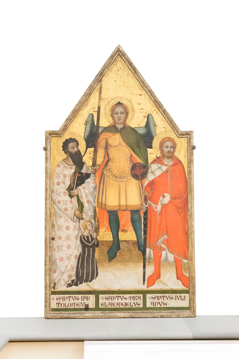 Ærkeenglen Sankt Michael, Bartholomæus, Julian og giveren, ca. 1360-1365 (panel) af Master of the Rinuccini Chapel