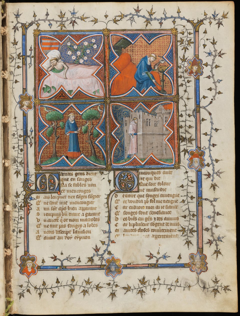Miniature fra et manuskript af den romerske de la Rose af Guillaume de Lorris og Jean de Meun, 1353 af Master of the Rose novels