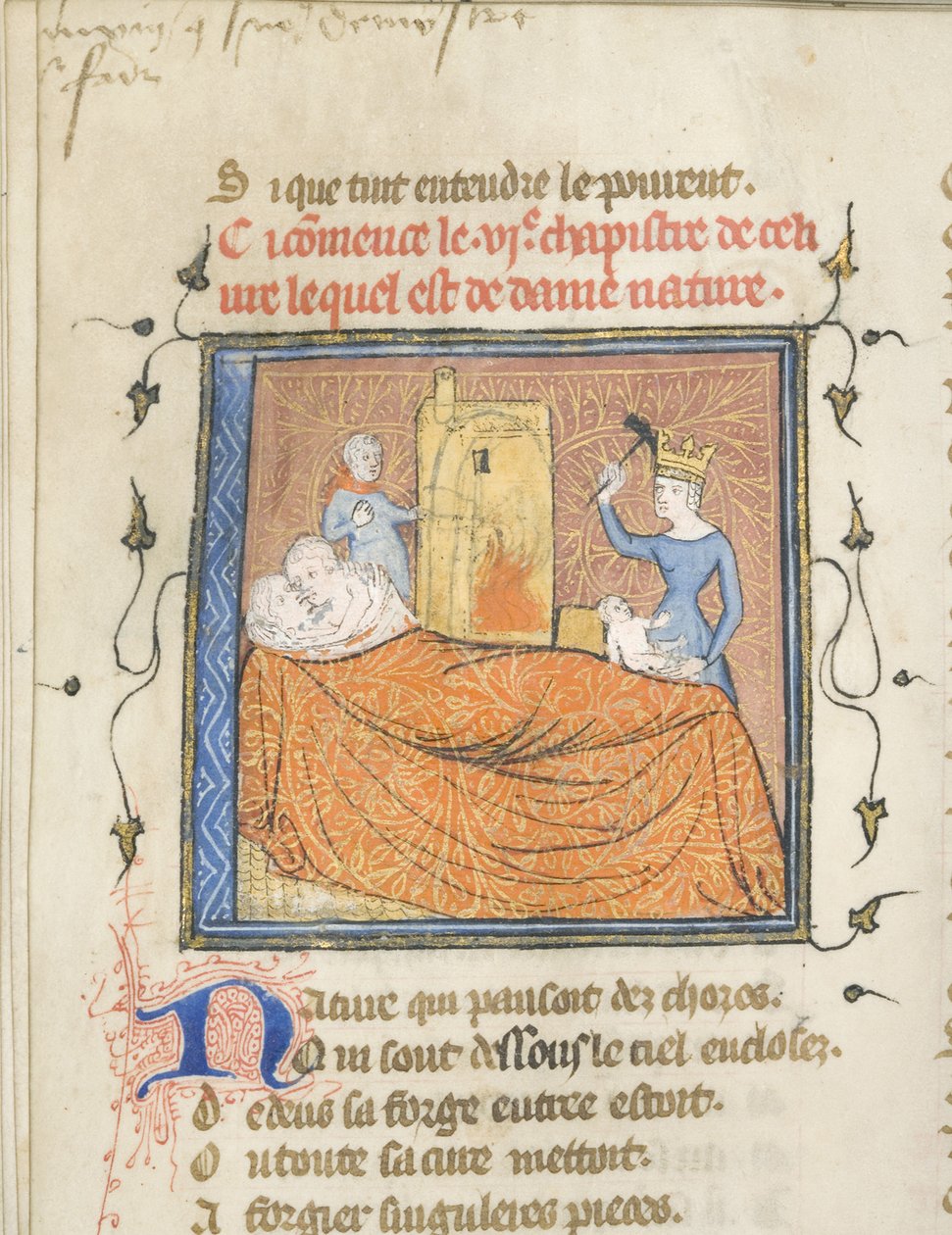 Miniature fra et manuskript af Roman de la Rose af Guillaume de Lorris og Jean de Meun, ca 1365 af Master of the Rose novels