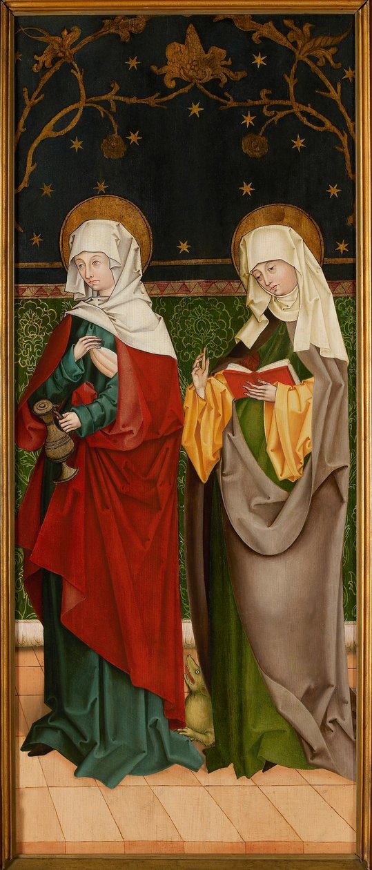 Saint Elizabeth af Ungarn og Saint Margaret, ca 1485-1490. af Master of the Sacristy of Kaufbeuren