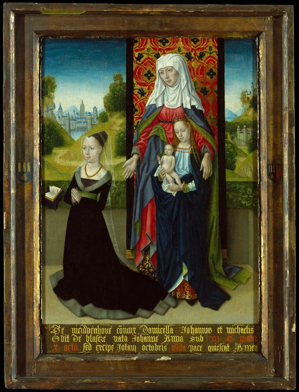 Jomfru og barn med Sankt Anne præsenterer Anna van Nieuwenhove, 1479-82. af Master of the Saint Ursula Legend
