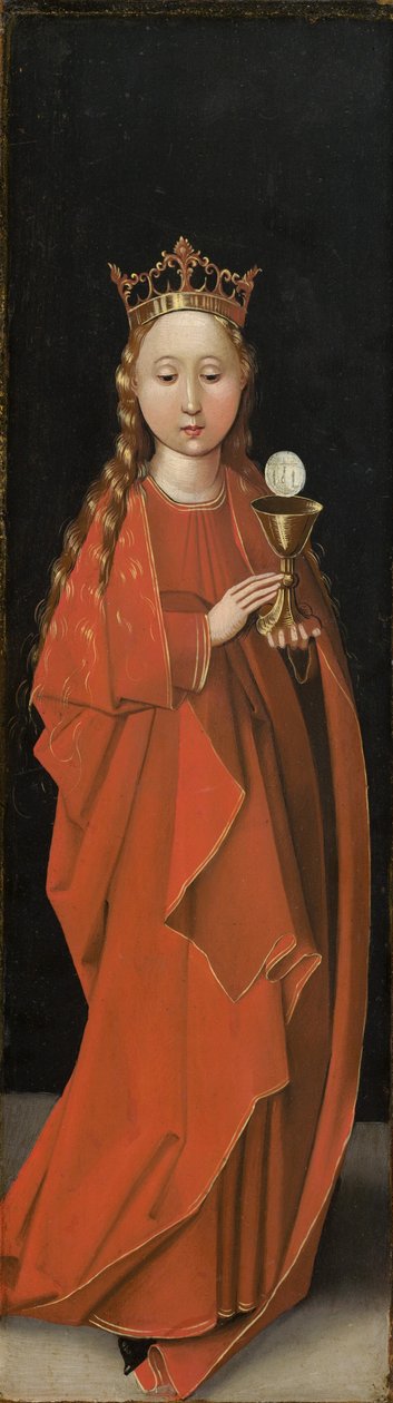 Sankt Barbara [ydre venstrefløj], ca. 14801490. af Master of the Starck Triptych