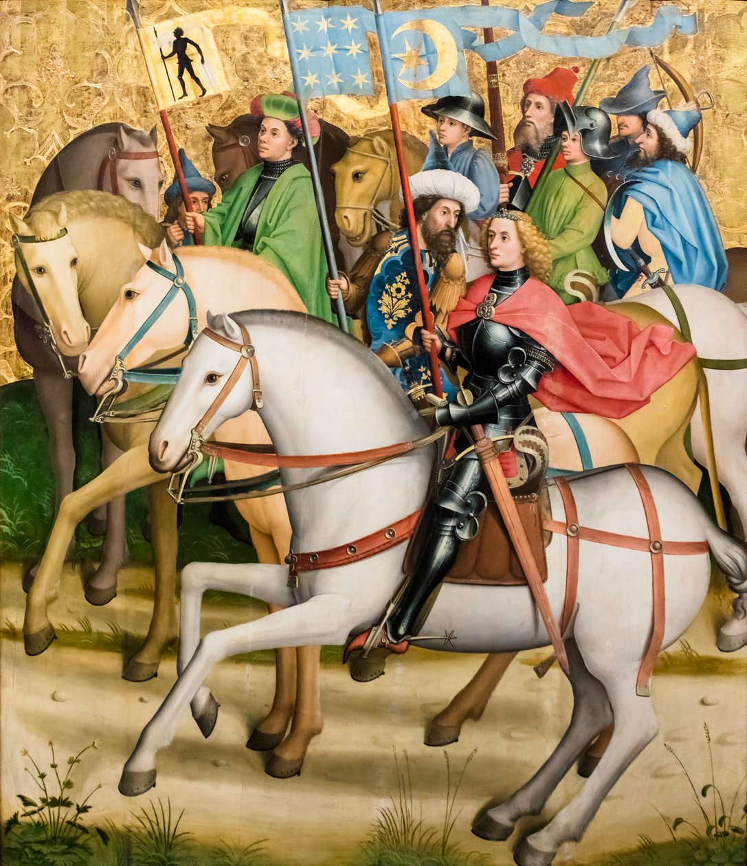 De tre vise mænd og deres følge, ca. 1450/55 (Tempera og olie på gran) af Master of the Sterzing Altarpiece