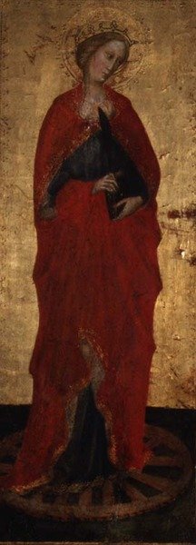 St. Catherine (tempera på panel) af Master of the Straus Madonna