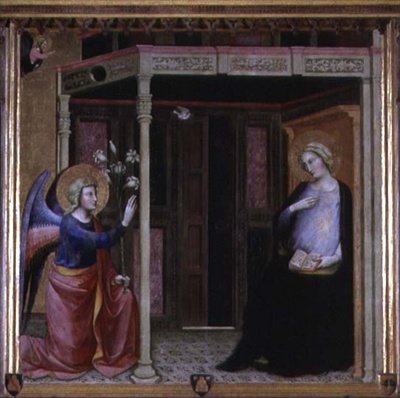 Bebudelsen (tempera på panel) af Master of the Straus Madonna