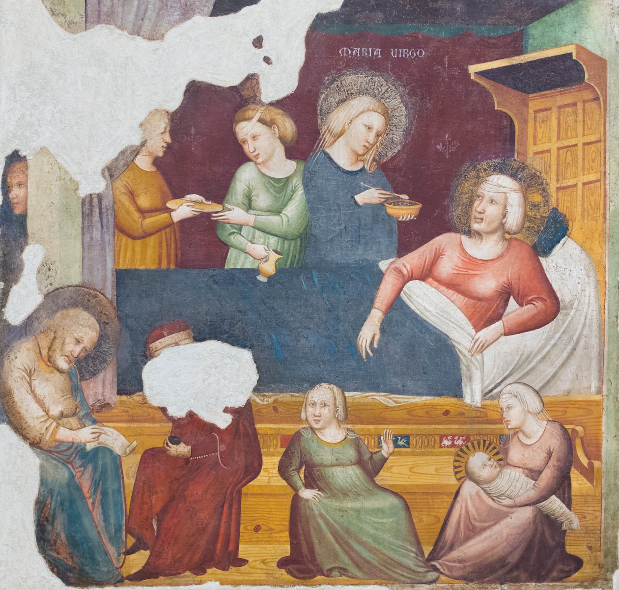 Baptistens fødsel, første halvdel af det 14. århundrede (fritliggende fresko) af Master of the Urbino Coronation
