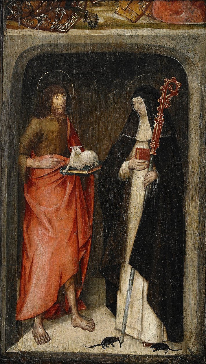 Sankt Johannes Døberen og Sankt Gertrud af Nivelles, 1480 af Master of the View of St. Gudule