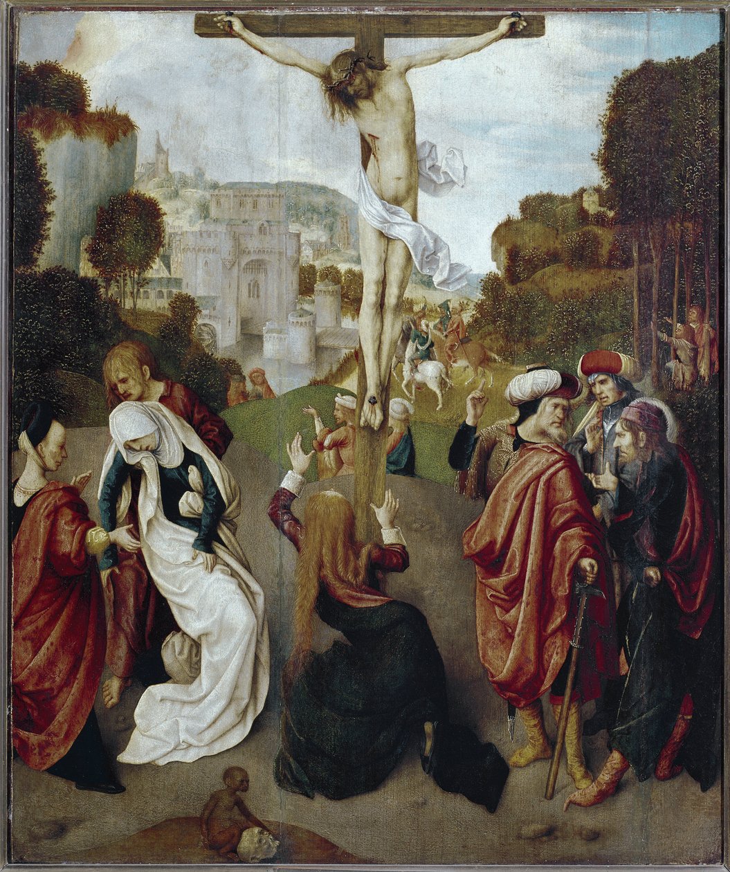 Korsfæstelse (olie på træ, ca. 1483-1498) af Master of the Virgo Inter Virgines