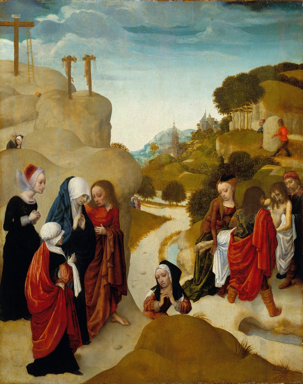 Kristi gravlæggelse, ca. 1490 (olie på panel) af Master of the Virgo Inter Virgines