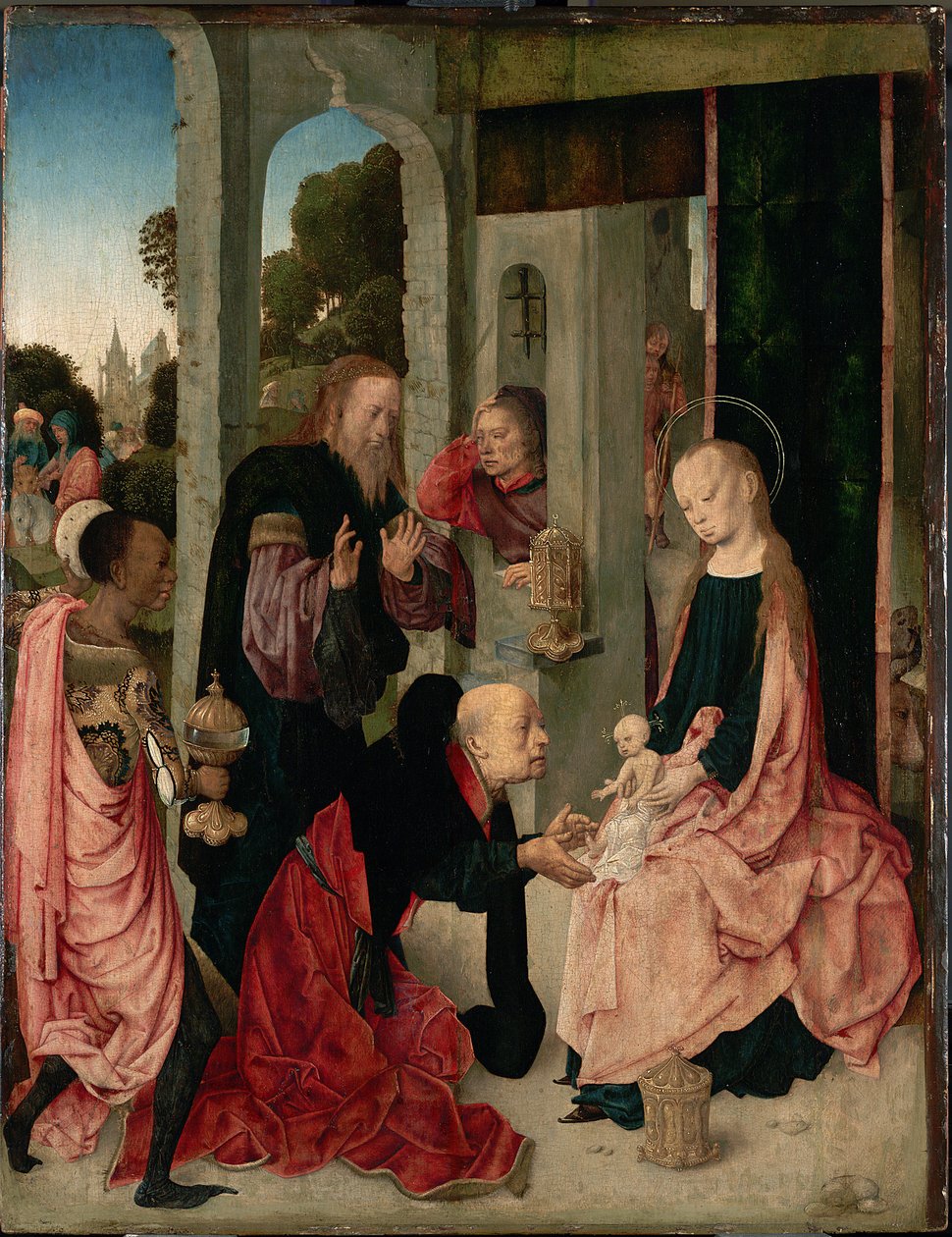 Tysk: Die Anbetung der Könige Kongernes tilbedelse af Master of the Virgo Inter Virgines