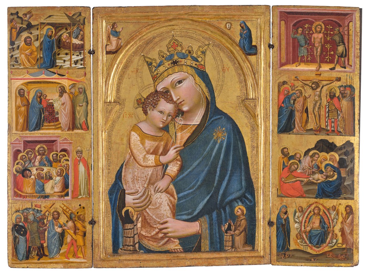 Wallraf-triptykonen, ca. 1360 (tempera og guld på panel) af Master of the Wallraf Triptych