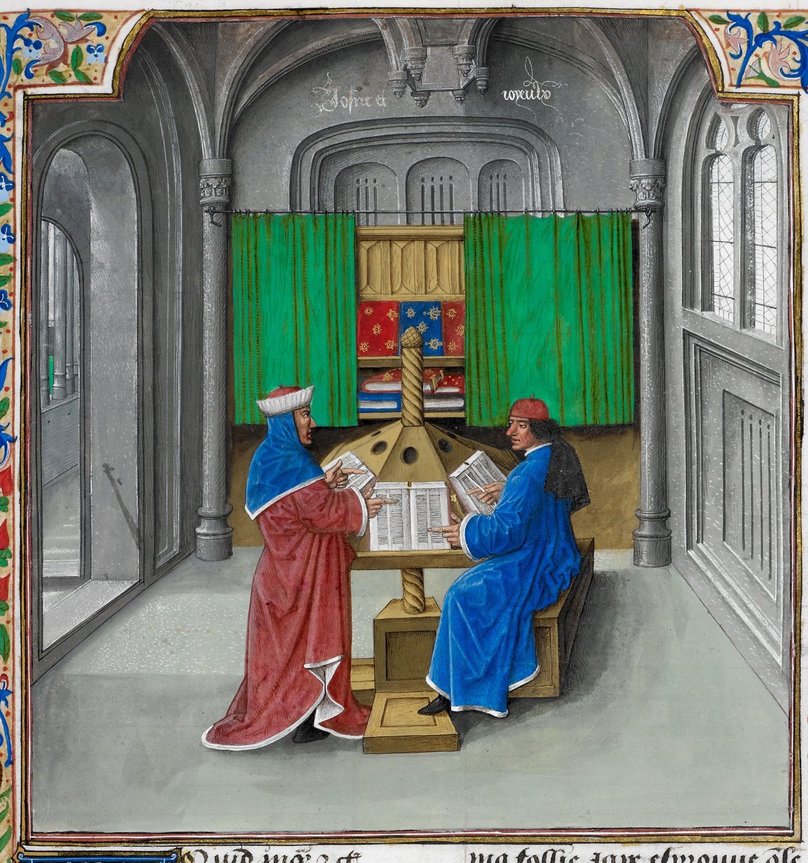 Boccaccio og Petrarch Fra: De casibus virorum illustrium af Giovanni Boccaccio af Master of the White inscriptions