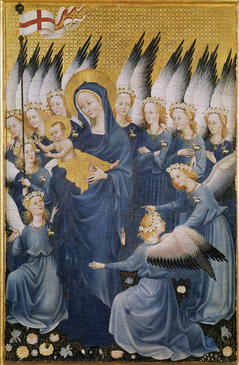 Jomfruen har barnet af Master of the Wilton Diptych