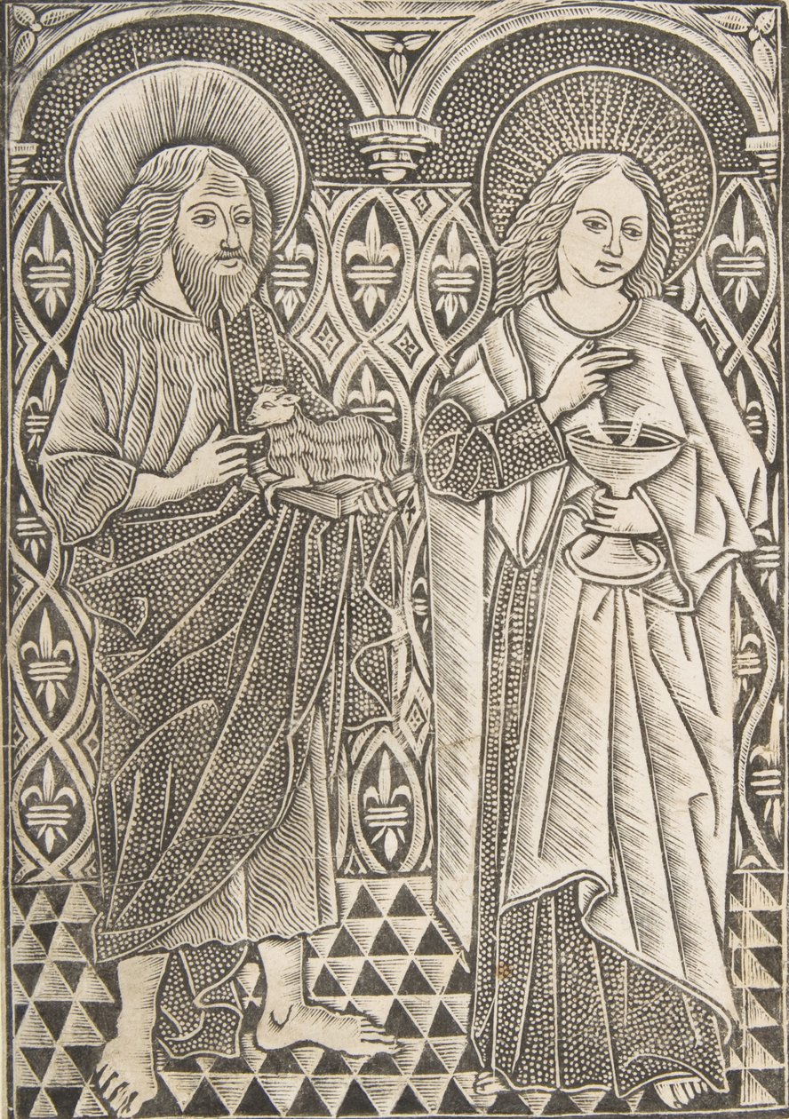 Sankt Johannes Døberen og Sankt Johannes Evangelisten, 1400-tallet. af Master with the Cologne Arms
