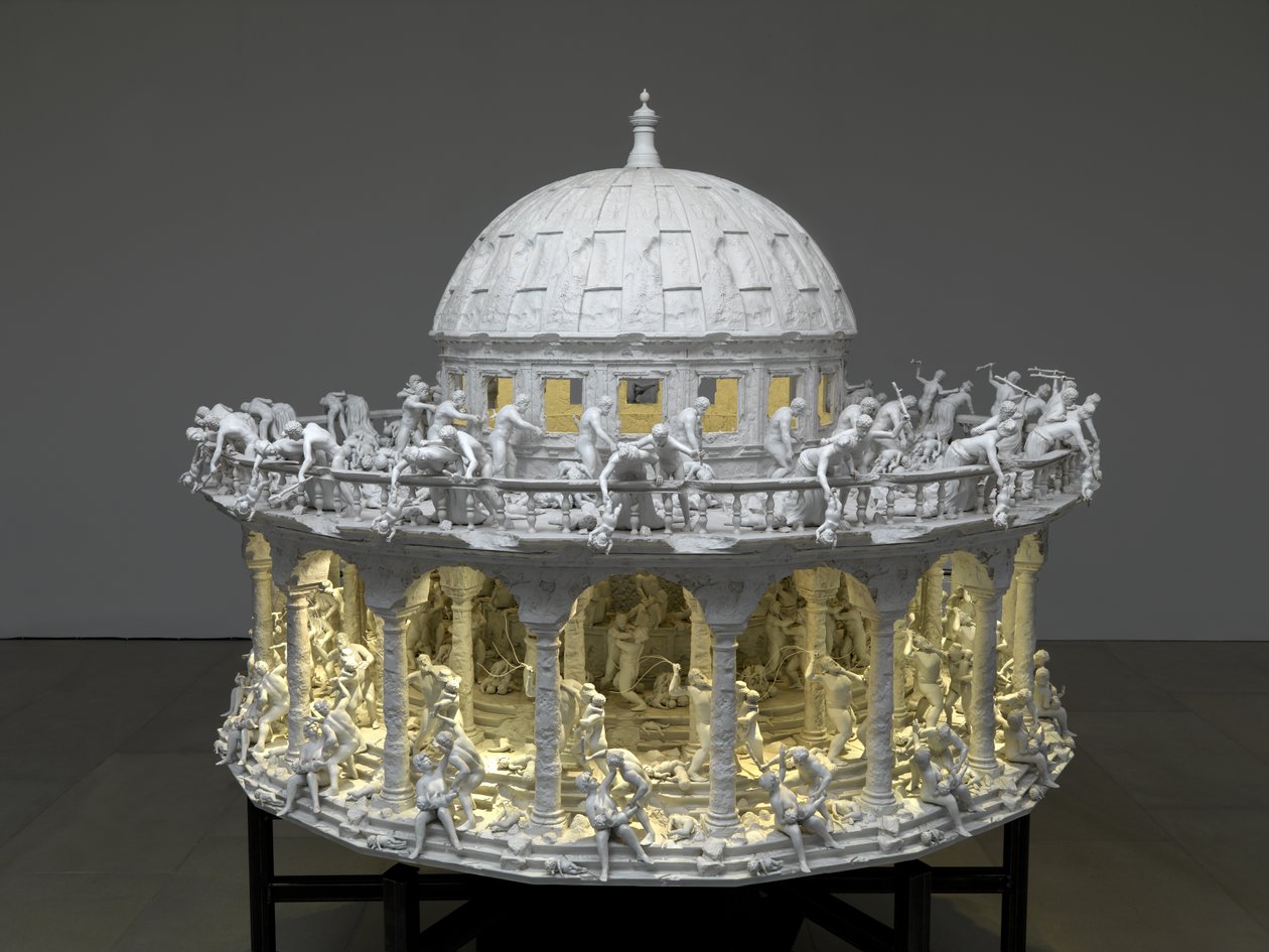 All Things Fall, 2014 (Stål, aluminium, gips, harpiks, LED-lys, motor) af Mat Collishaw