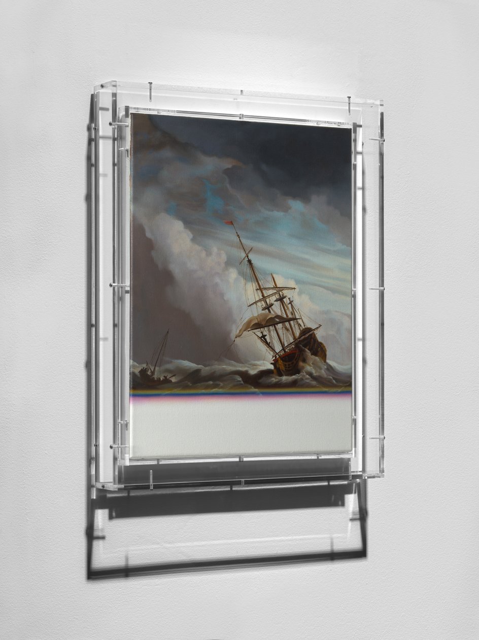 Expiration Painting, Galleon, 2016 (Olie på lærred, træ, plexiglas) af Mat Collishaw