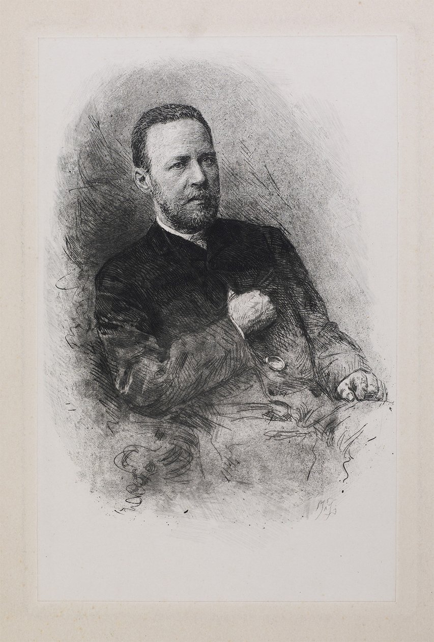 Portræt af historikeren og journalisten Sergey Nikolayevich Shubinsky 1834-1913, 1900-tallet af Mate