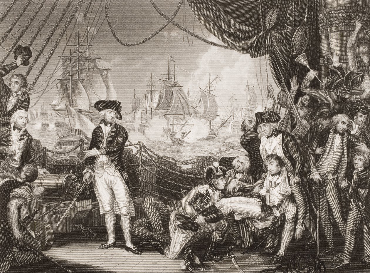 Scene på dronningen Charlottes dæk, 1. juni 1794, illustration fra 