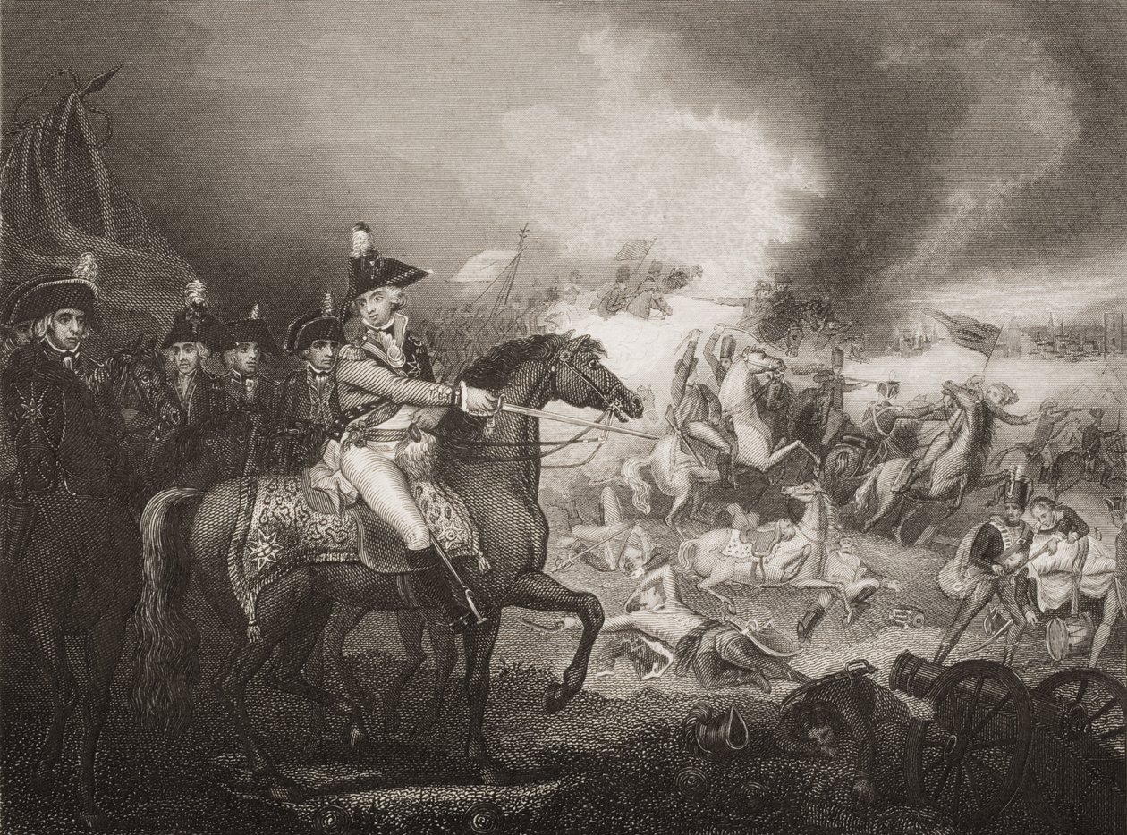 Angrebet på den franske lejr på bakkerne i Famars nær Valenciennes, 23. maj 1793, illustration fra 