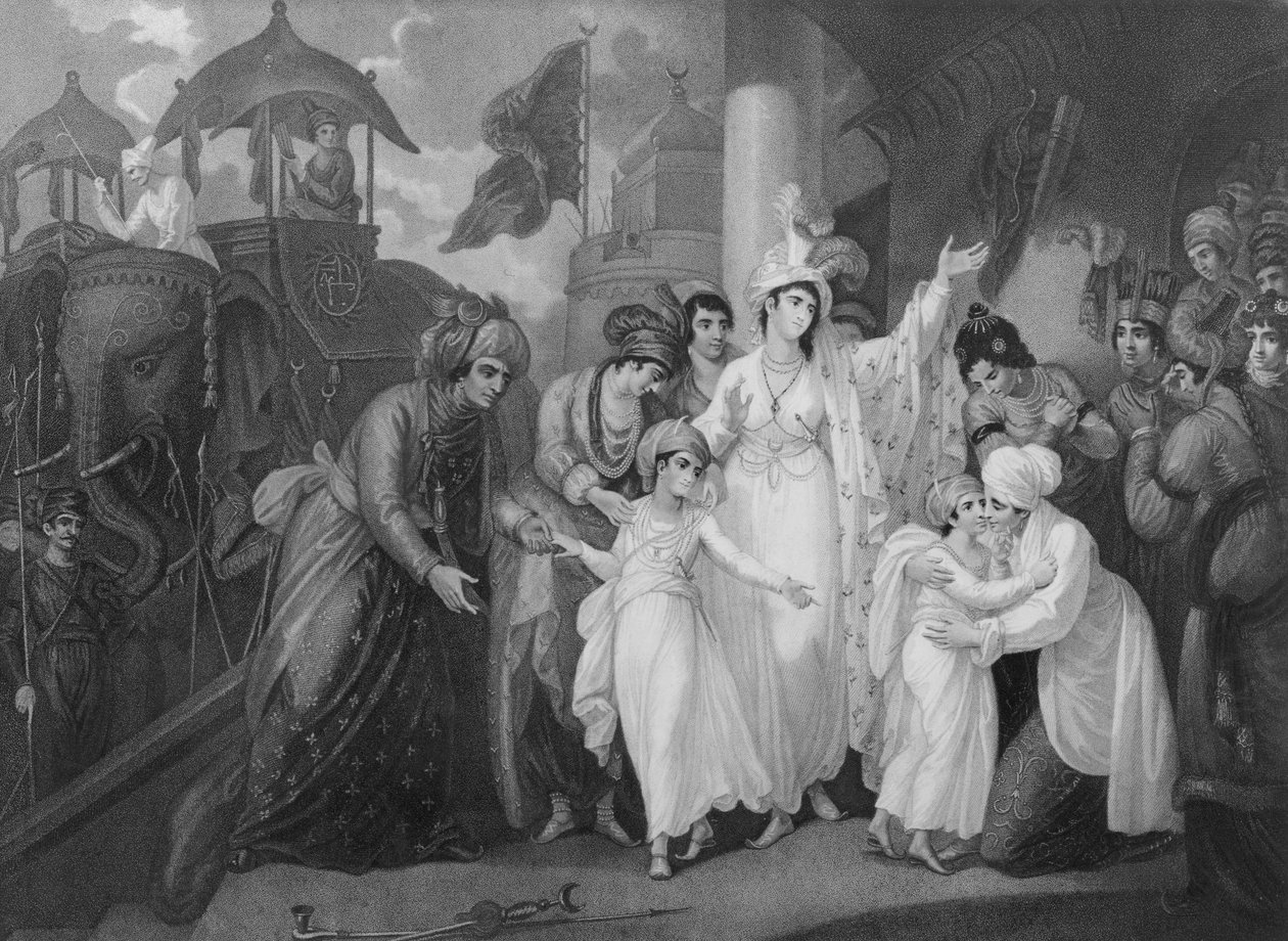 Tippoos sønners afgang fra Zenana, 1793 af Mather Brown