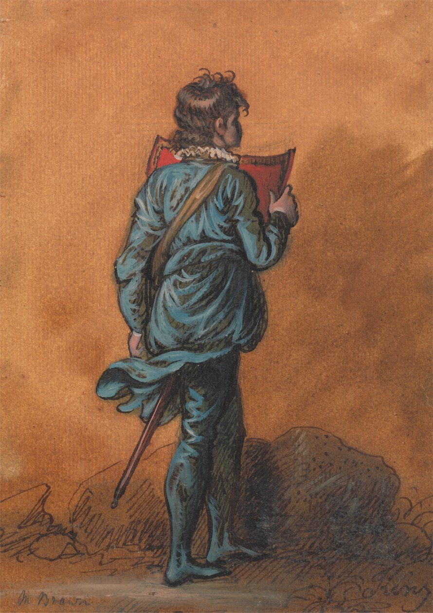 En Page Boy i blåt med et rødt skjold af Mather Brown
