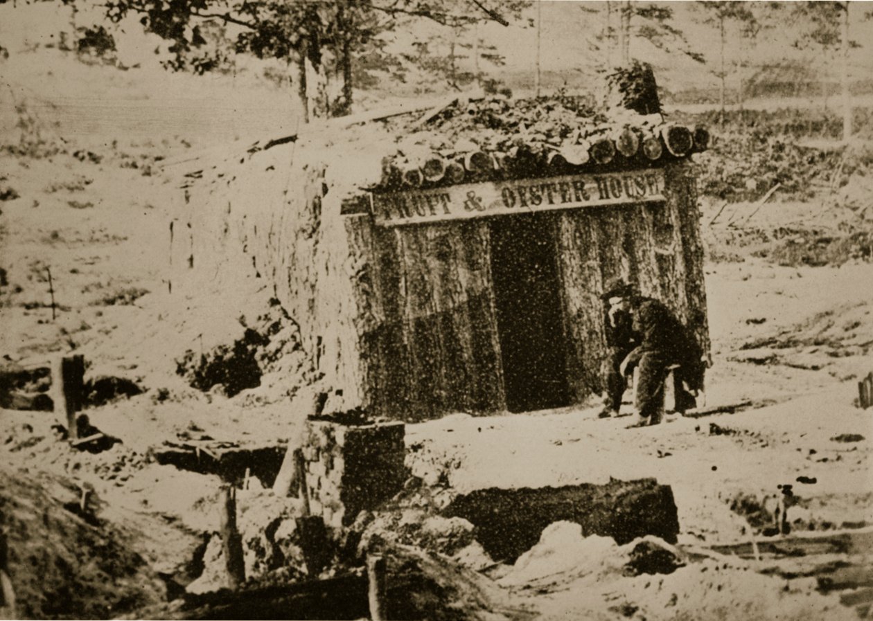 Bombesikker restaurant på Petersborg-linjen, 1861-65 af Mathew B. Brady