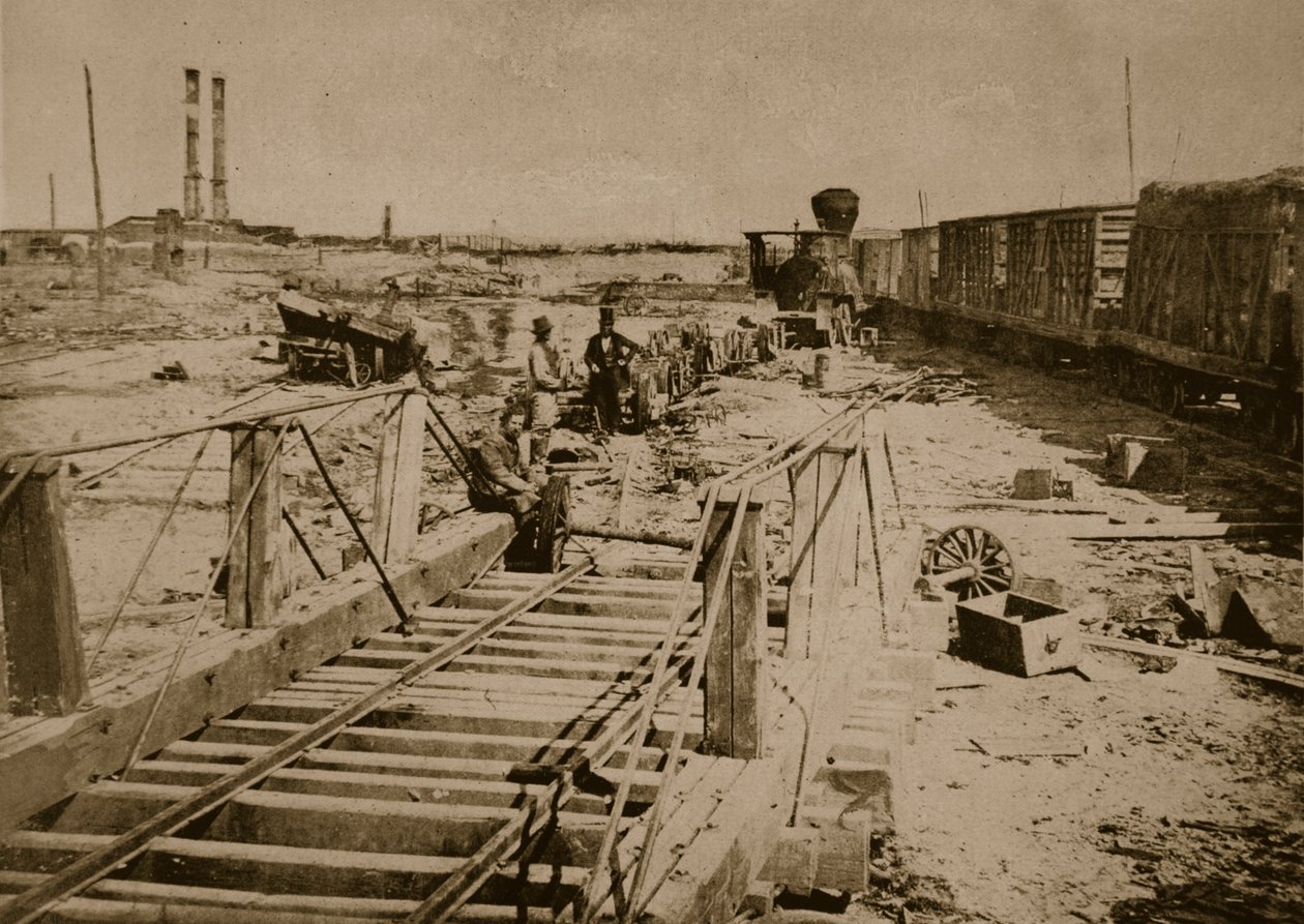 Ødelæggelse af jernbanevejen ved Manassas, 1861-62 af Mathew B. Brady