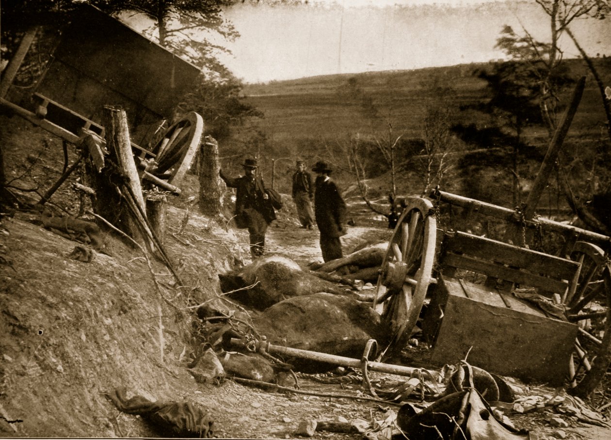 Effekten af eksplosionen af 32-punds granater fra Massachusetts artilleri, 1861-65 af Mathew B. Brady