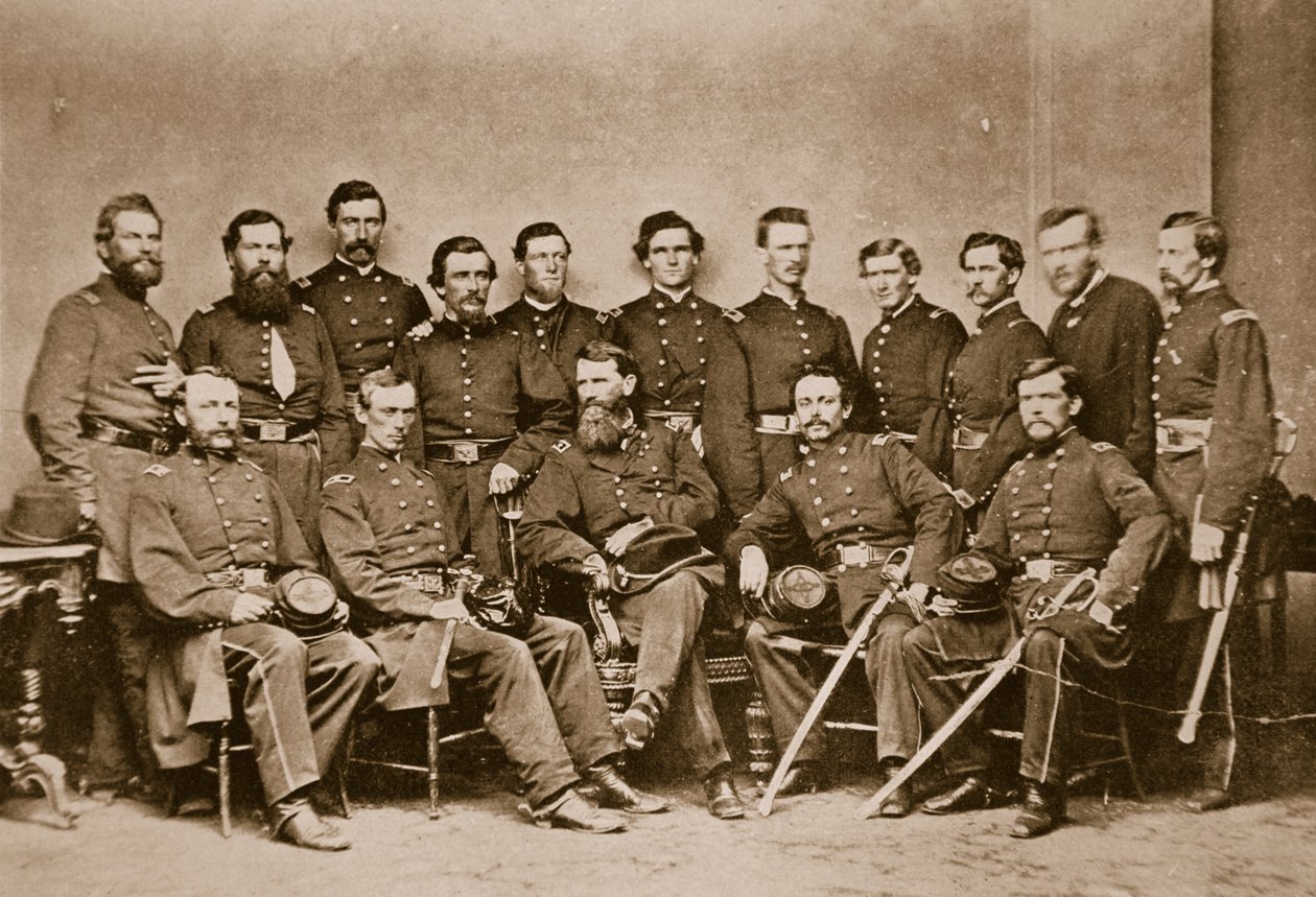 General F. P. Blair og stab, 1861-65 af Mathew B. Brady