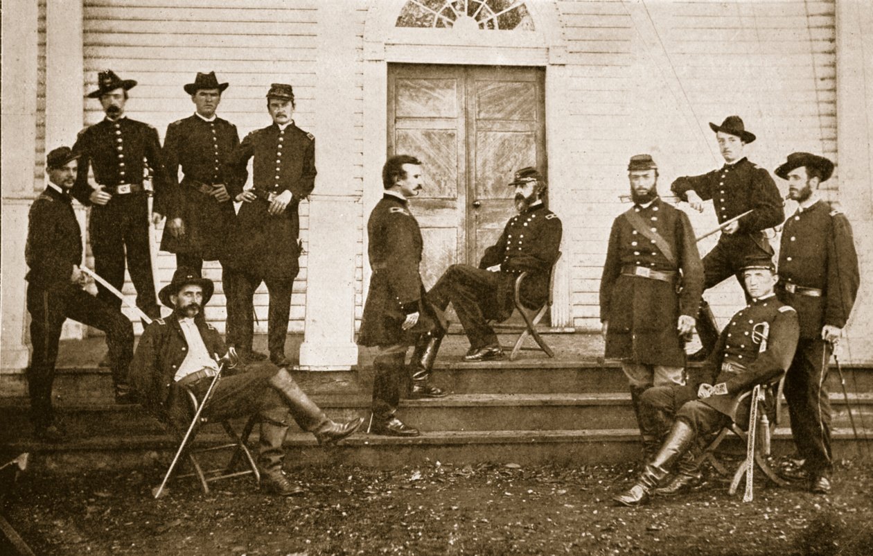 Generalmajor George G. Meade og Staff, 1861-65 af Mathew B. Brady
