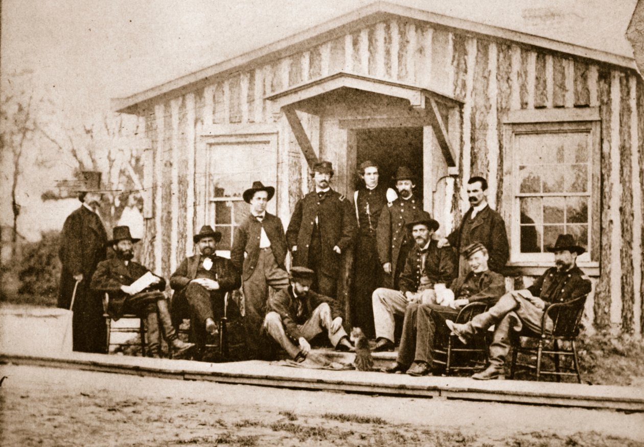 Officerer af Grants stab, City Point, Virginia, 1864 af Mathew B. Brady