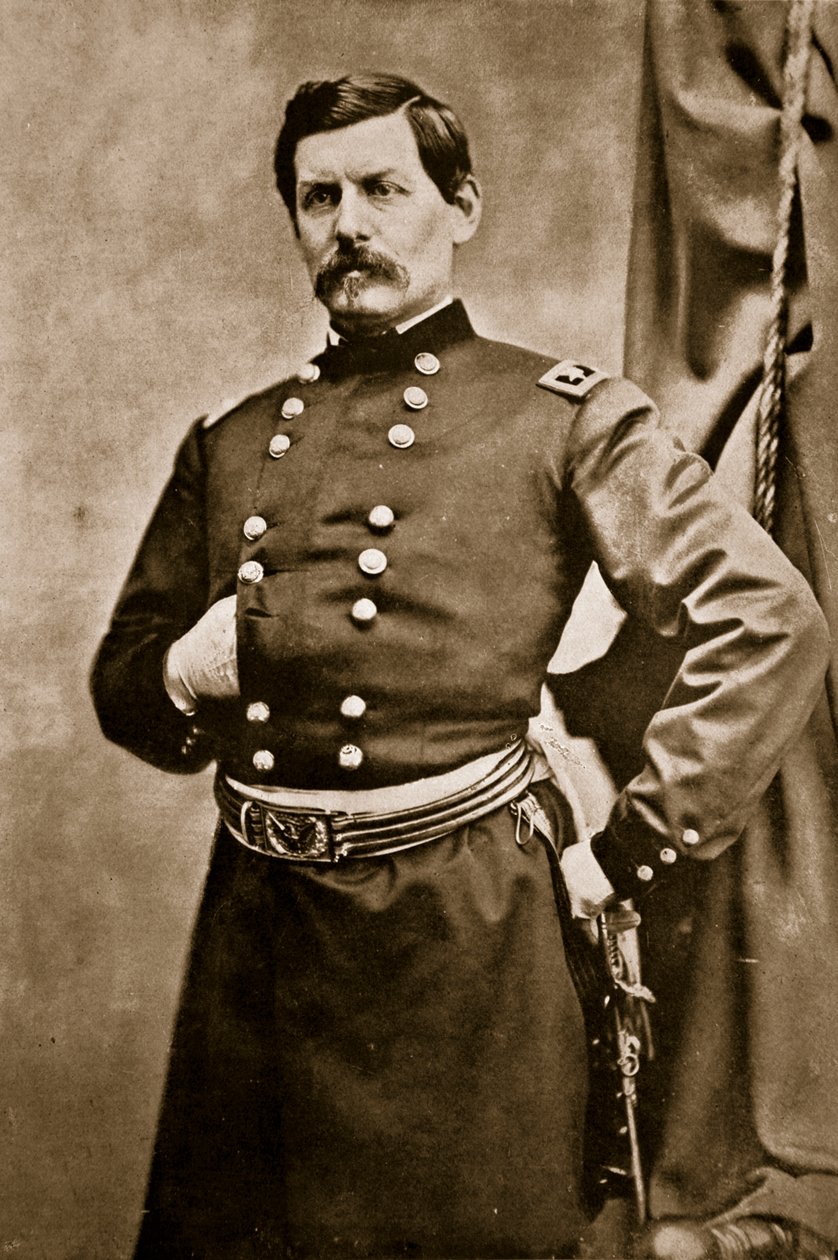 Portræt af general George B. McClellan, 1861-65 (sepia-foto) af Mathew B. Brady