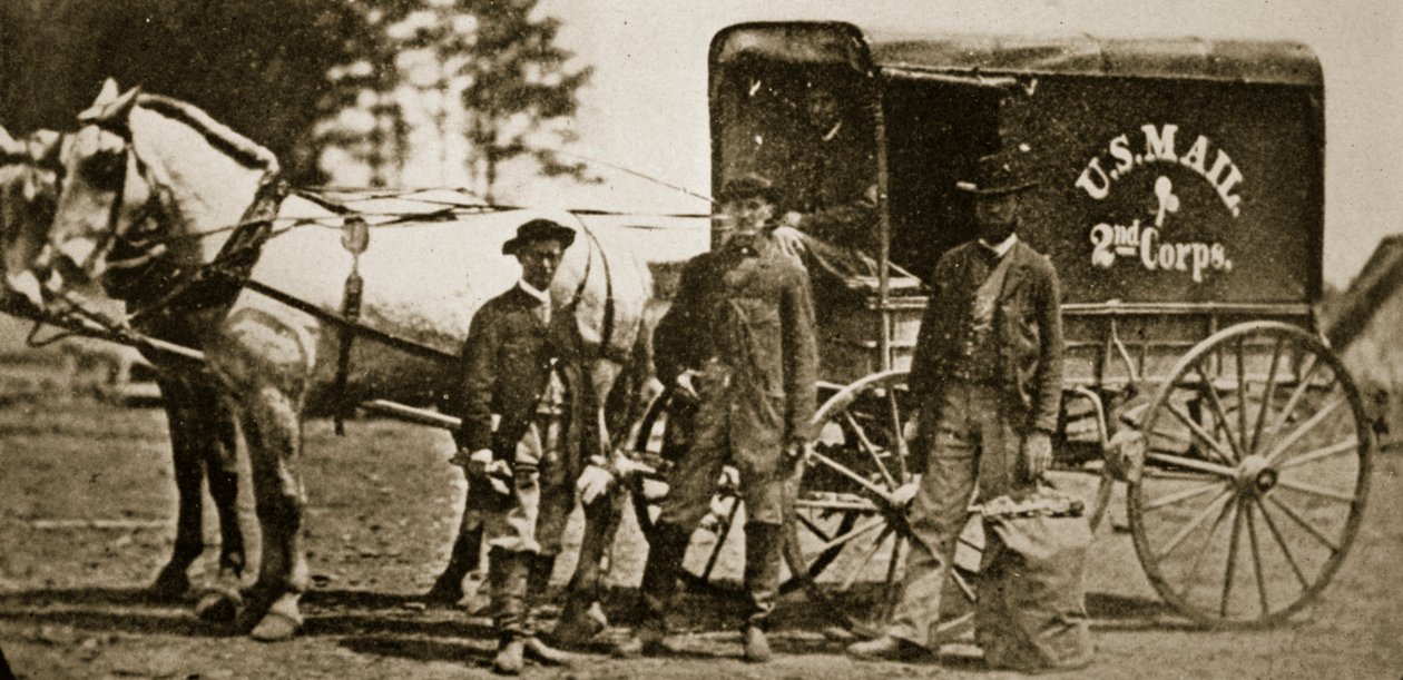 Andet korps postvogn, 1861-65 af Mathew B. Brady