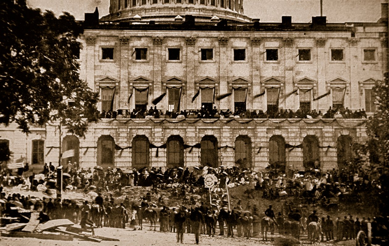 Se troppernes tilbagevenden fra Capitol i Washington, 1861-65 af Mathew B. Brady