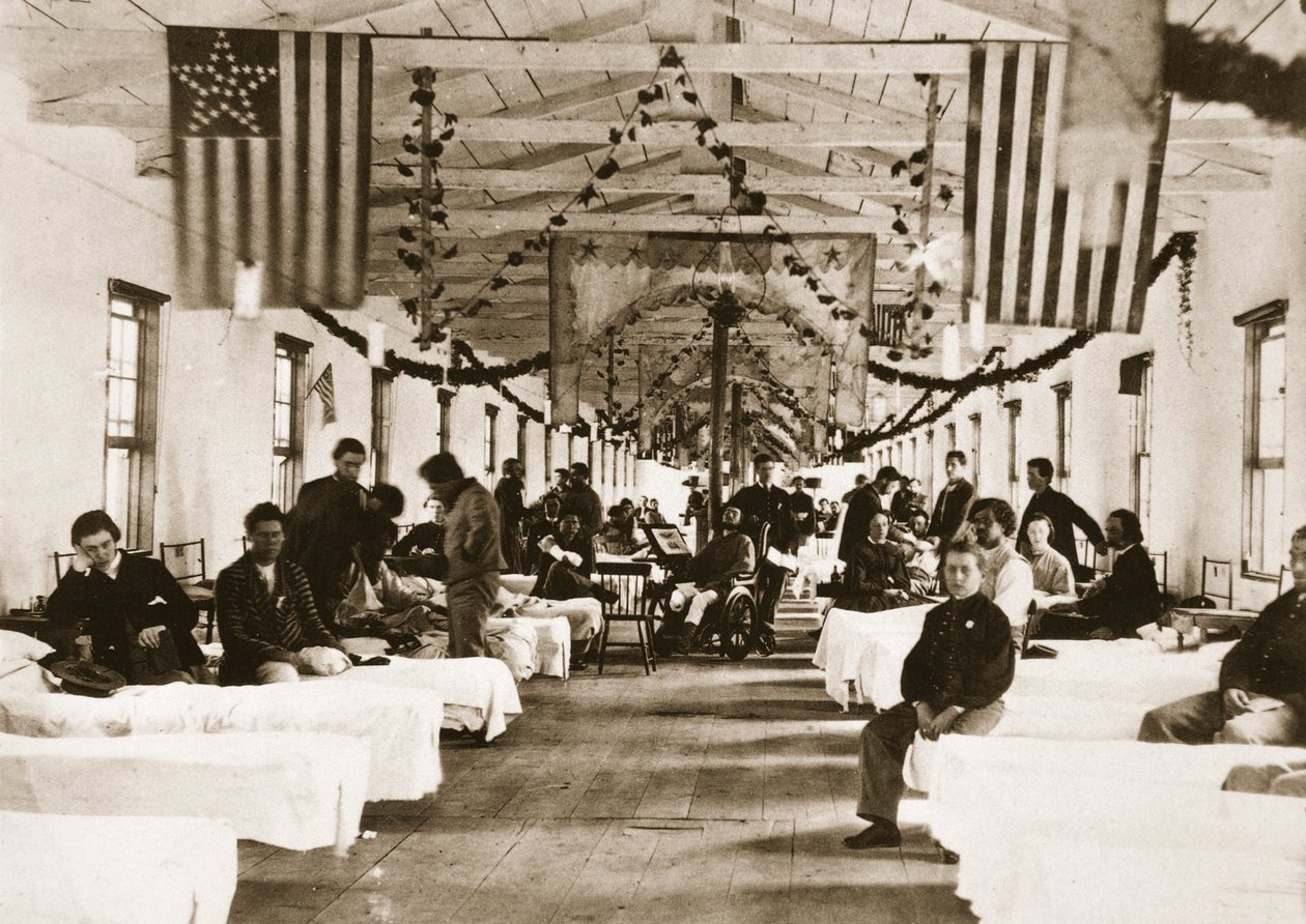Army square hospital for Union Army veteraner (fotogravure) af Mathew B. Brady