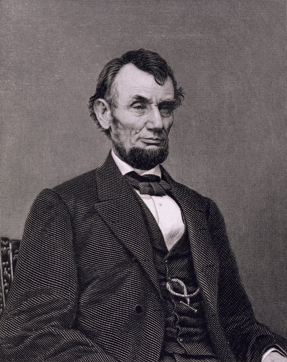 Abraham Lincoln, indgraveret fra et fotografi af William G. Jackman (gravering) af Mathew (after) Brady