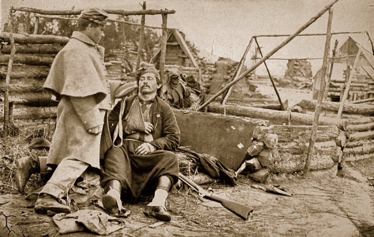 En såret Zouave, 1861-65 af Mathew B. Brady