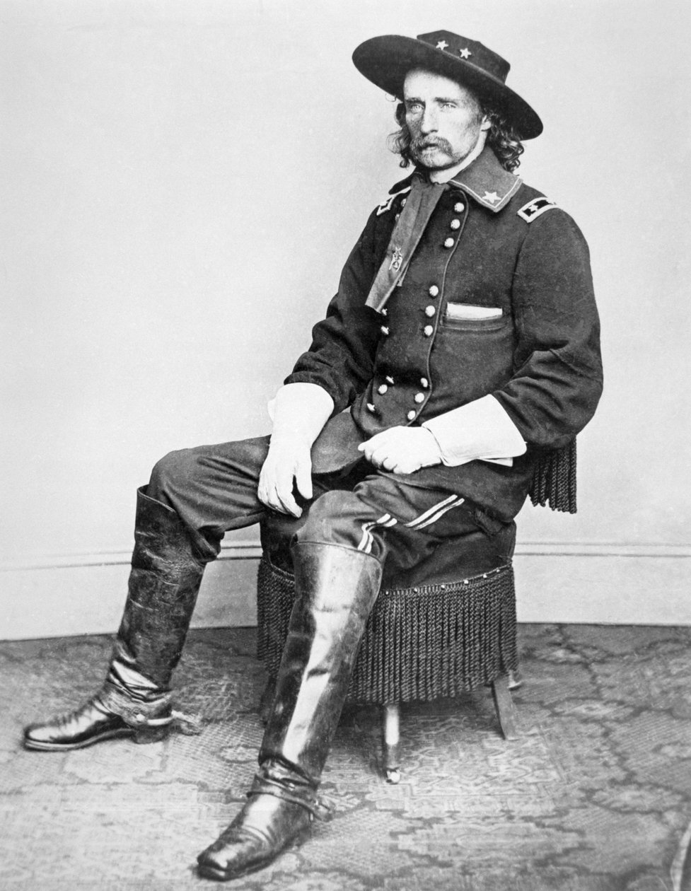 General George A. Custer (s/h-foto) af Mathew Brady