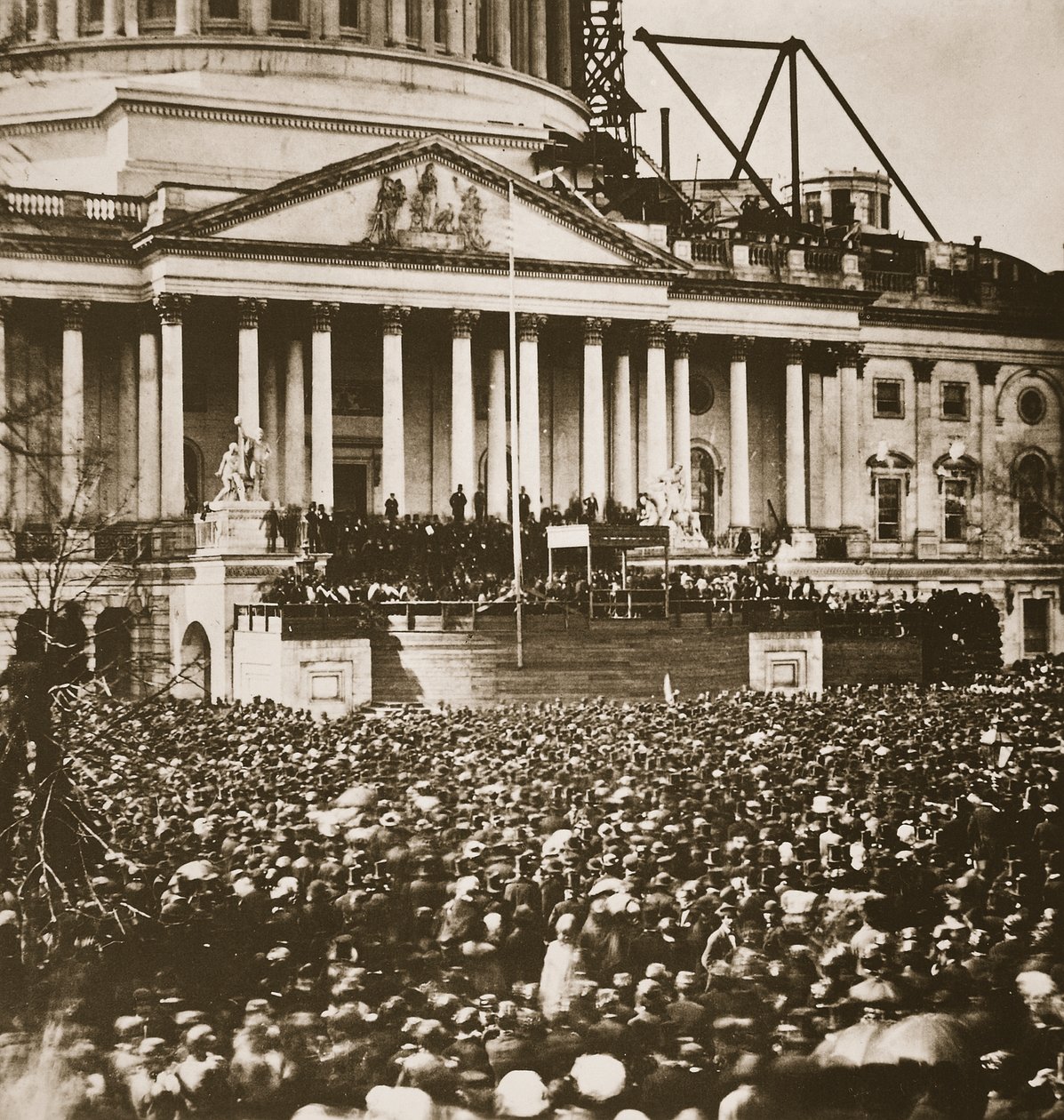 Indsættelse af præsident Lincoln, 4. marts 1861 (fotogravure) af Mathew B. Brady