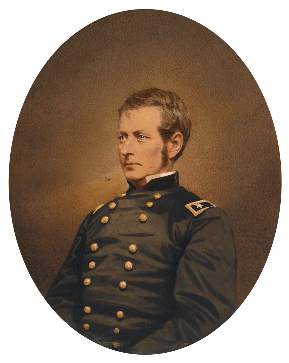 Generalmajor Joseph Hooker, ca. 1863 (saltet papirtryk med påført farve) af Mathew B. Brady