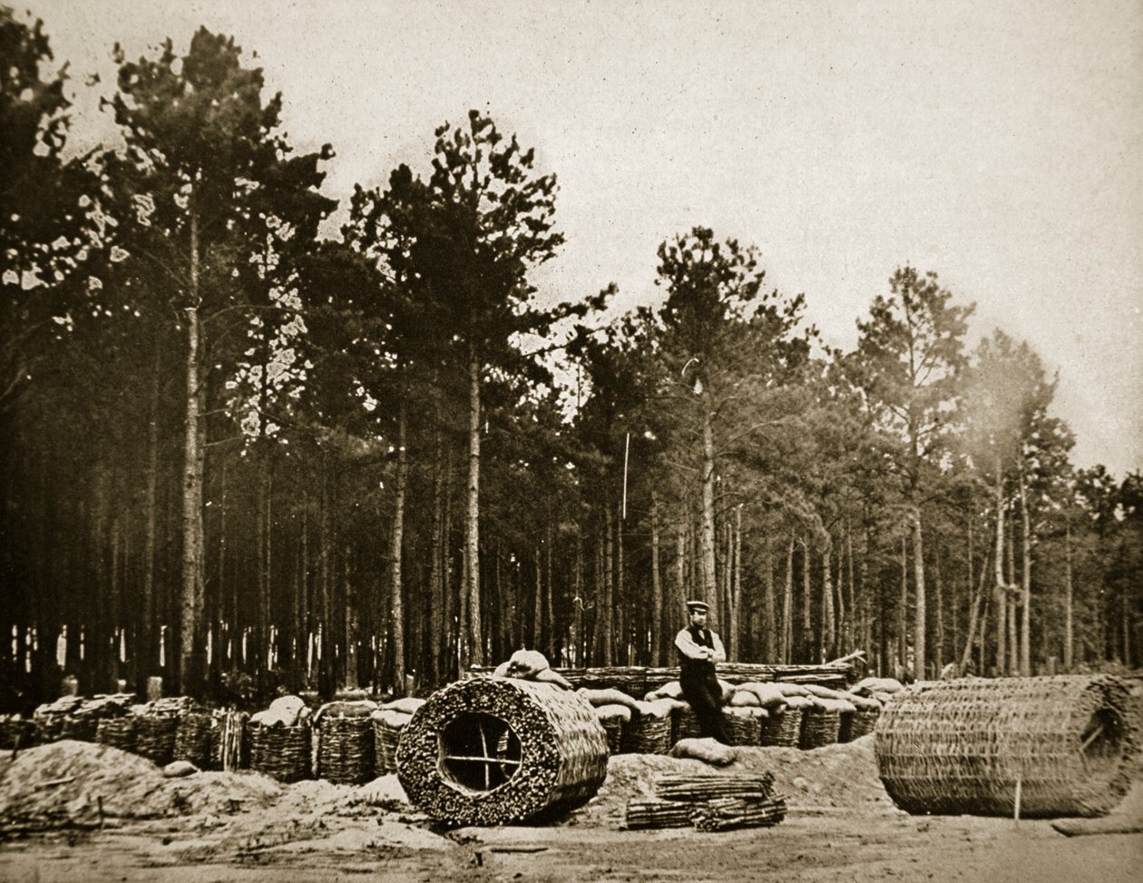 At lave gabioner foran Petersborg, 1861-65 af Mathew B. Brady