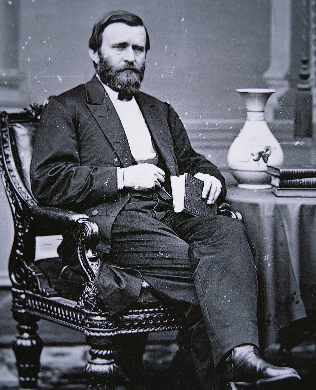 Ulysses Simpson Grant (1822-85) (s/h-billede) af Mathew Brady