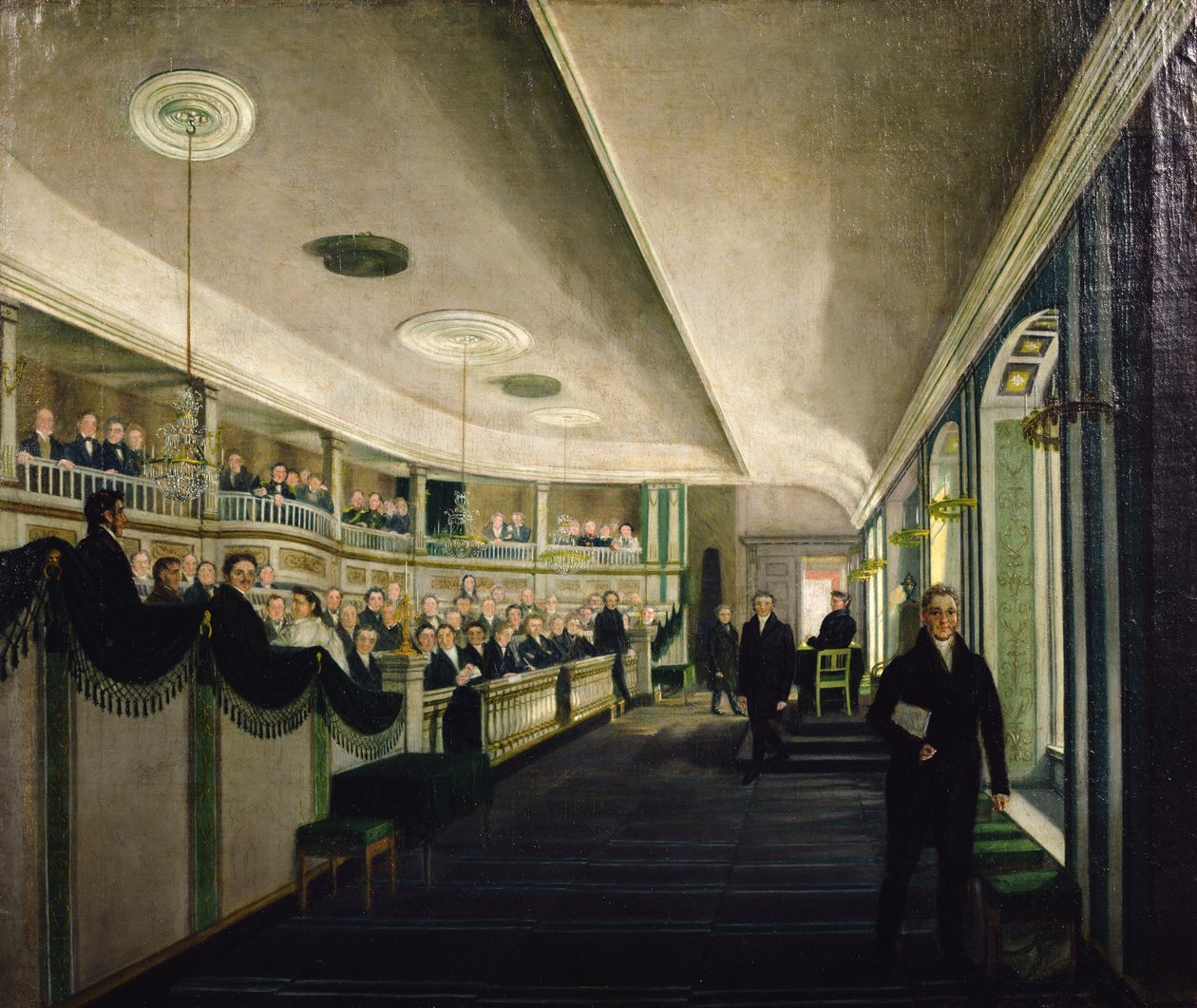 Fra den gamle sorteringssal (olie på lærred) af Mathias Soltenberg
