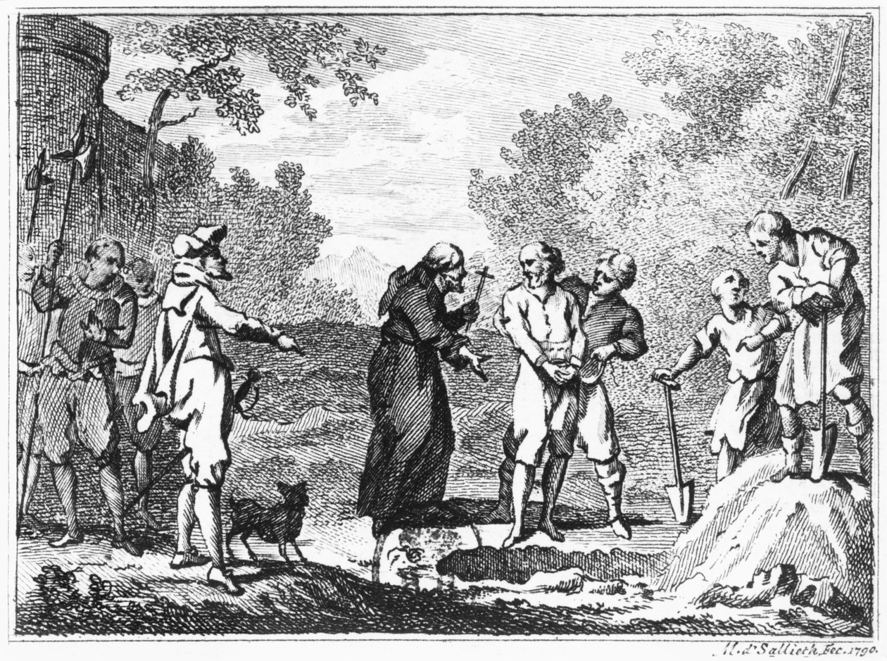 Spanske katolikkers henrettelse af flamske protestanter, 1790 af Mathias de Sallieth