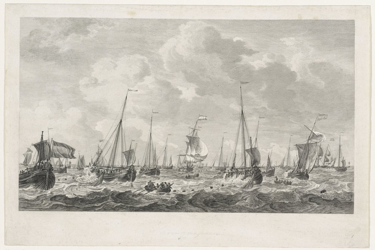 Sildefiskeri, 1781 af Mathias de Sallieth